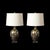 Modernist Hand-Blown Mercury Blue Murano Glass Table Lamps With 24k Gold Flecks For Sale - Image 15 of 16