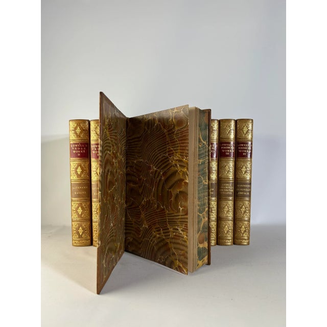 Traditional Early 20th Century Illustrated Half Calf Small Octavo Volume Set, the Writings of James Russell Lowell in Prose and Poetry - 11 Books For Sale - Image 3 of 6
