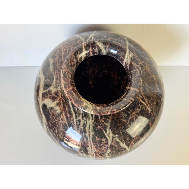 1980s 1980s Postmodern Faux Marble Vase For Sale - Image 5 of 11