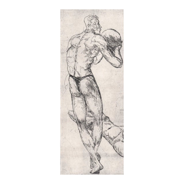 Auguste Jean Gaudin Athletes Nude Etching For Sale