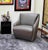 Animal Skin W. Schillig Leather Nikki Swivel Lounge Chair For Sale - Image 7 of 12