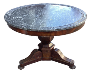French Antique Guéridon/Center Hall Table W/Marble Top