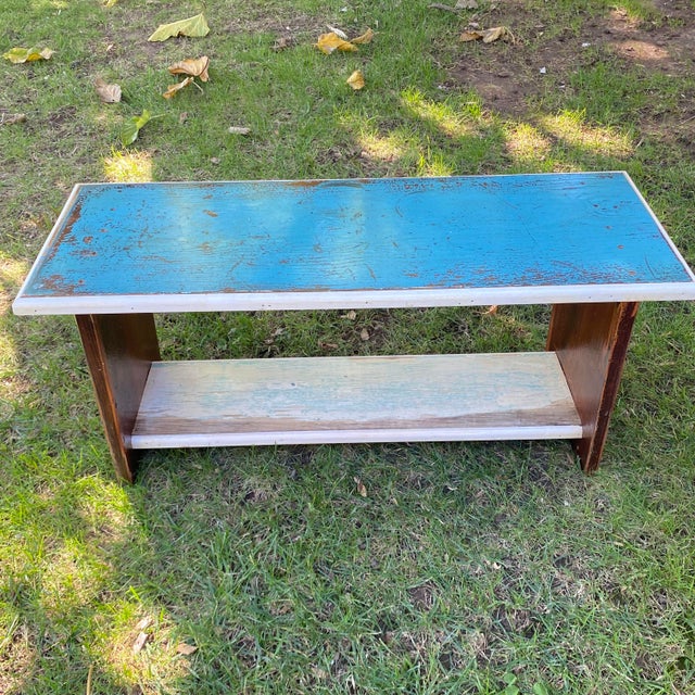 Hand made child’s bench by Northern California folk artist out of 130 year old reclaimed pine from a Sacramento Victorian....