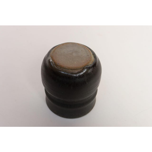 Petite Vintage Slate Glazed Studio Stoneware Bud Vase by Deanna Nichols For Sale - Image 11 of 18