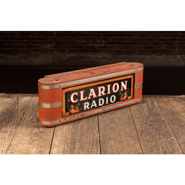 Vintage Clarion Radio Neon Counter Display Sign For Sale - Image 4 of 10