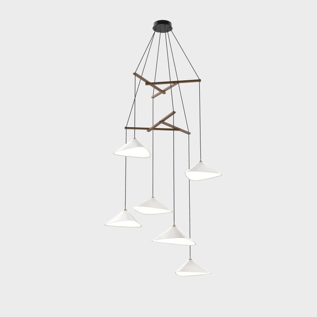 Daniel Becker 'Emily Vertikal 6' Chandelier in Gloss Black for Moss Objects For Sale - Image 10 of 12