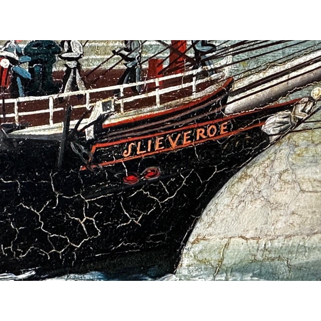 Sky Blue Large Victorian Marine Oil Painting of the Harland & Wolff Clipper Slieve Roe | Attributed to Lai Fong (Fl. 1870–1910) For Sale - Image 8 of 18