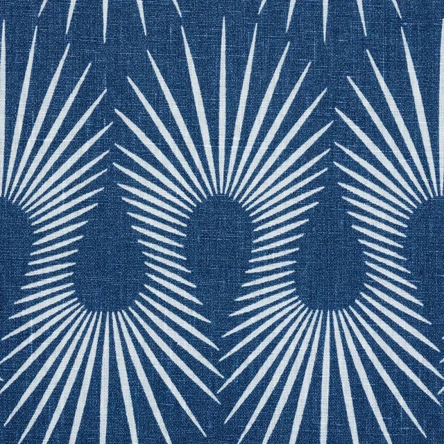 Japanese SAMPLE - Schumacher x Neisha Crosland Hedgehog Fabric In Denim White For Sale - Image 3 of 4