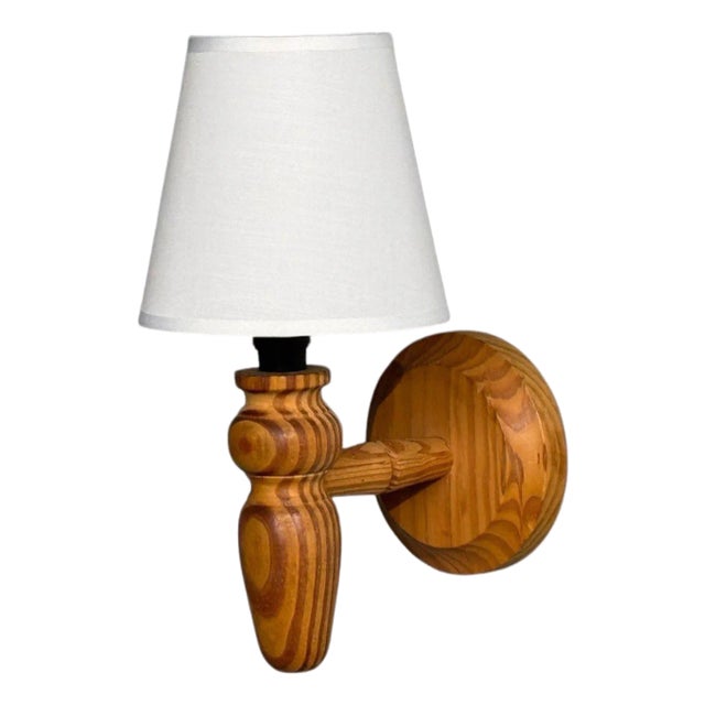 Swedish Modern, Wall Sconce, Pine, Sweden, 1960s For Sale
