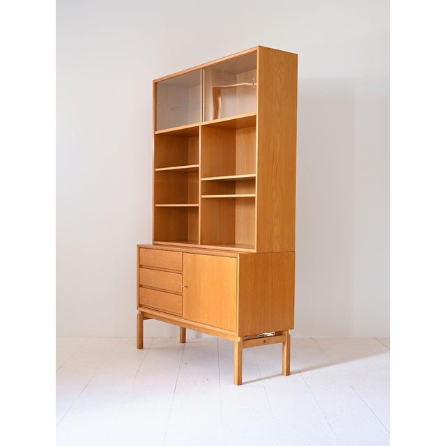 Vintage Oak Bookcase, 1960s For Sale - Image 4 of 10