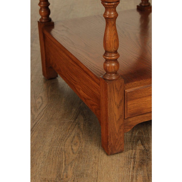 Brown Pennsylvania House Solid Oak Two Tier End Table With Drawer For Sale - Image 8 of 18