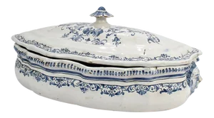 Large Antique 18th Century Moustiers Style French Faience Soup Tureen