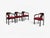 Mid-Century Modern Edward Wormley, Horseshoe Chairs, Mahogany, Rosewood, Red Fabric, Usa, 1950s For Sale - Image 3 of 16