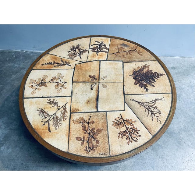 Coffee Table in Ceramic & Sandstone by Raymonde Leduc for Herbier Vallauris France, 1960, in Very Good conditions....