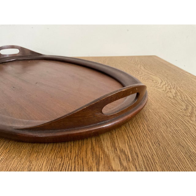 Vintage Modern Long Mahagony Hostess Tray For Sale - Image 4 of 16
