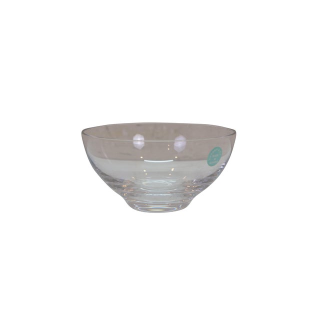 Contemporary Late 20th Century Modern Tiffany & Co. Clear Crystal Harmony Centerpiece Serving Bowl With Original Box For Sale - Image 3 of 12