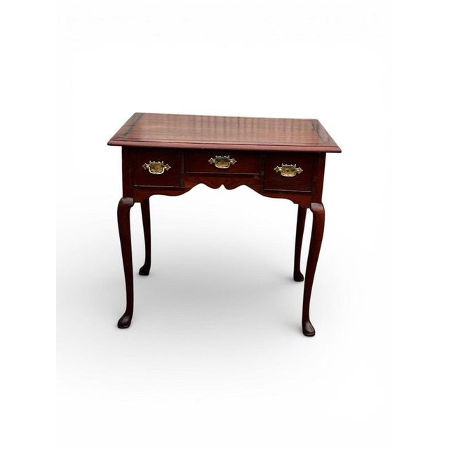 Georgian Walnut Lowboy with Brass Handles For Sale - Image 13 of 14