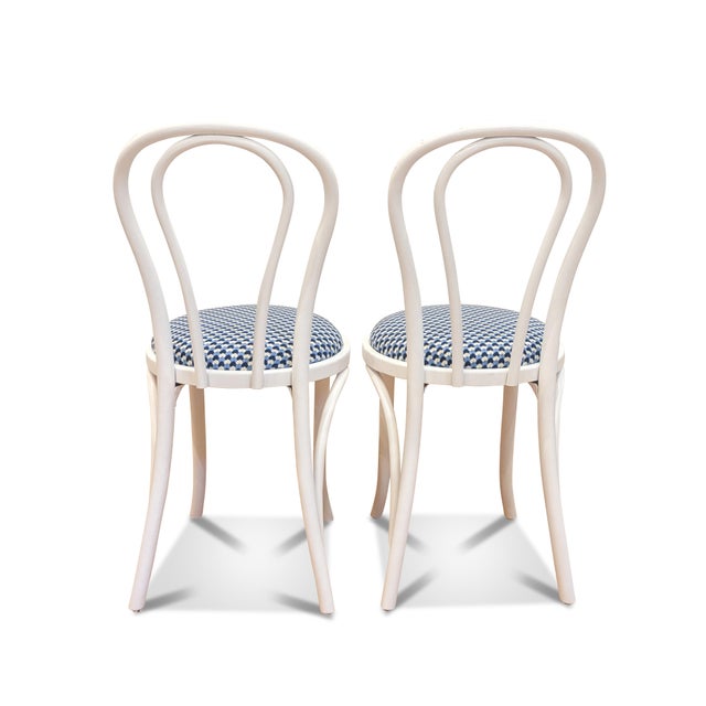 Thonet White Bentwood Cafe Chairs - A Pair For Sale - Image 4 of 11