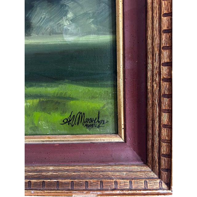 Paint Antique Large Classic Oil Painting of a Thoroughbred Horse in Wood Frame For Sale - Image 7 of 9