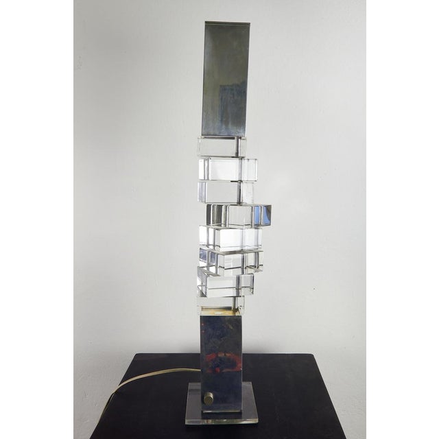 Chrome Table Lamp by Gaetano Missaglia, 1970s For Sale - Image 15 of 18