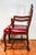 Beautiful English Antique Carved Wood Walnut Desk Arm Chair Leather Seat For Sale - Image 13 of 18
