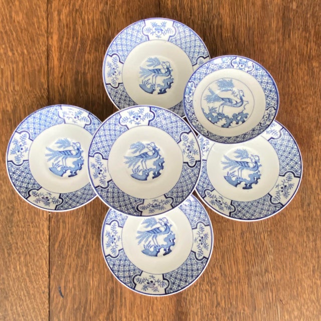 1920s Antique Wood & Sons "Yuan" Pattern Blue and White Transferware Coffee & Tea Set - Mixed Demitasse and Teacup Lot of 9 For Sale - Image 5 of 16