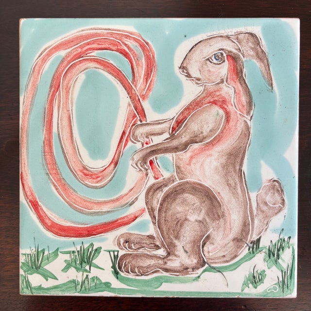 Vintage Hand Painted Italian Decorative Tile For Sale - Image 16 of 16