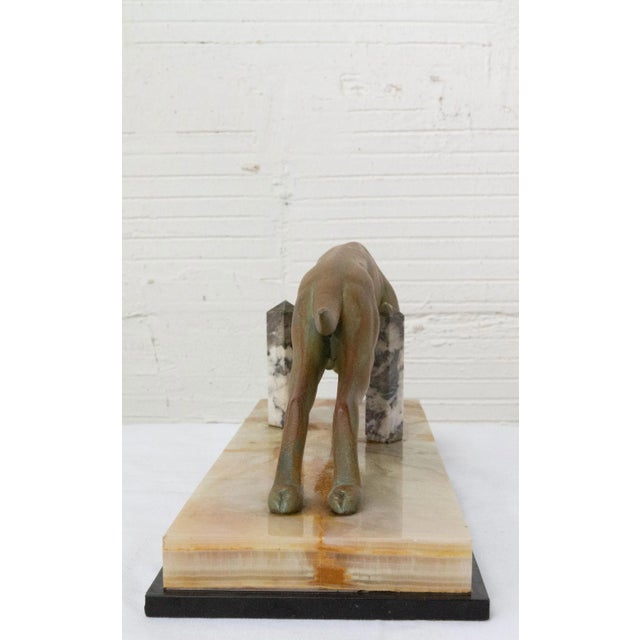 French Art Deco Marble Spelter Greyhound, 1930s For Sale - Image 6 of 10