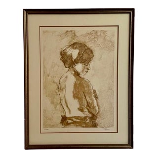1970s Ltd. Ed S/N Lithograph “Back Nude Profile” by Philippe Alfieri For Sale
