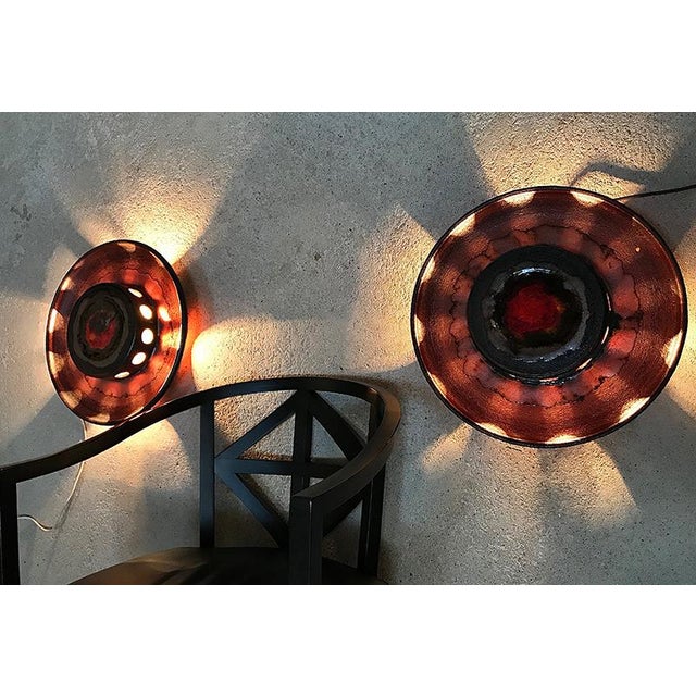 Large Scandinavian Ceramic Wall Lights, 1960s, Set of 2 For Sale - Image 6 of 18