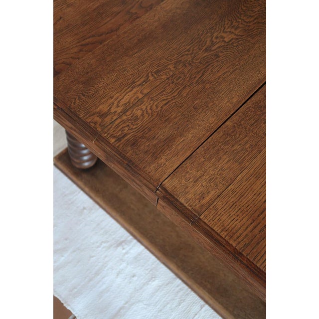 Brown French Art Deco Dining Table in Oak with Turned Bobbin Legs, 1930s For Sale - Image 8 of 13