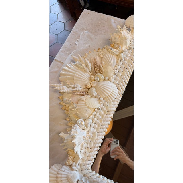 Antique White Grotto Shell Mirror For Sale - Image 8 of 16