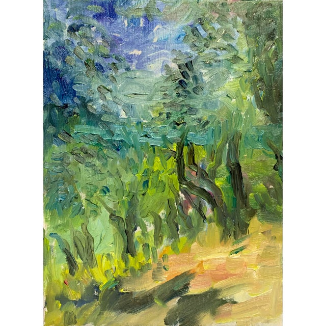 This is a small Impressionist painting depicting a scene above Bardolino on Lake Garda. It is an oil painting on canvas....