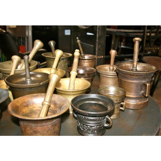 Bronze Collection of 17 Pharmacy Mortar and Pestles For Sale - Image 8 of 9