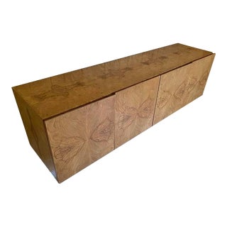 1970s Milo Baughman Thayer Coggin Burl Wood Hanging Cabinet For Sale