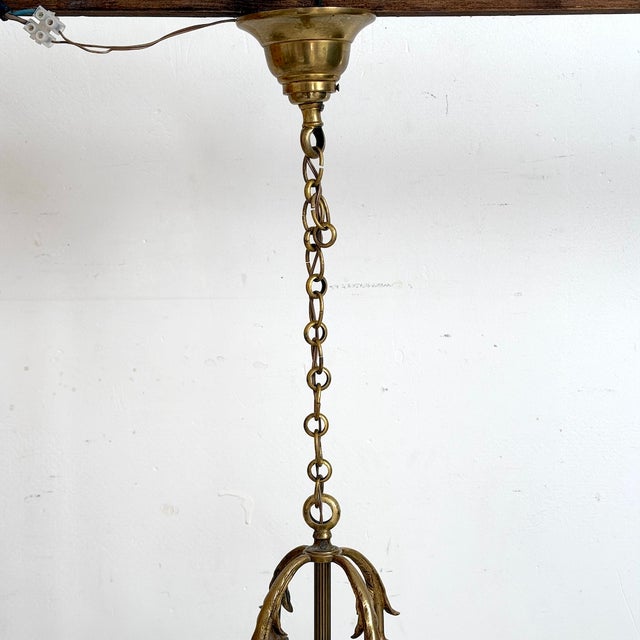 1930s Louis XVI Style Brass Lantern Pendant Light, 1930s For Sale - Image 5 of 9