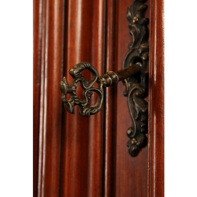 Neoclassical Italian Burlwood Monumental Library Bookcase Cabinet For Sale - Image 3 of 12