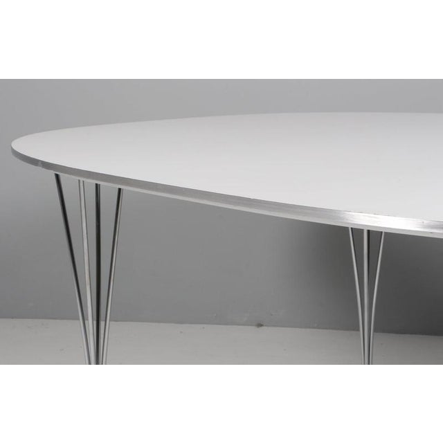 Fritz Hansen Black Lacquered Ellipse Dining Table by Piet Hein & Bruno Mathsson, 1960s For Sale - Image 4 of 6