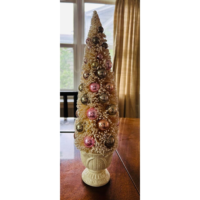 1980's Vintage Potted Bottle Brush Tree, 19" Tall For Sale - Image 4 of 4