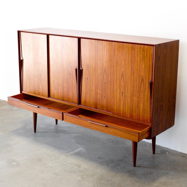 Omann Jun. Model #13 Danish Rosewood Highboard Designed by Gunni Omann For Sale - Image 17 of 18