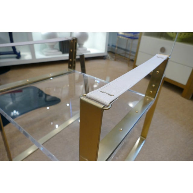 Metal Century Lucite & Brass Halo Chair For Sale - Image 7 of 12