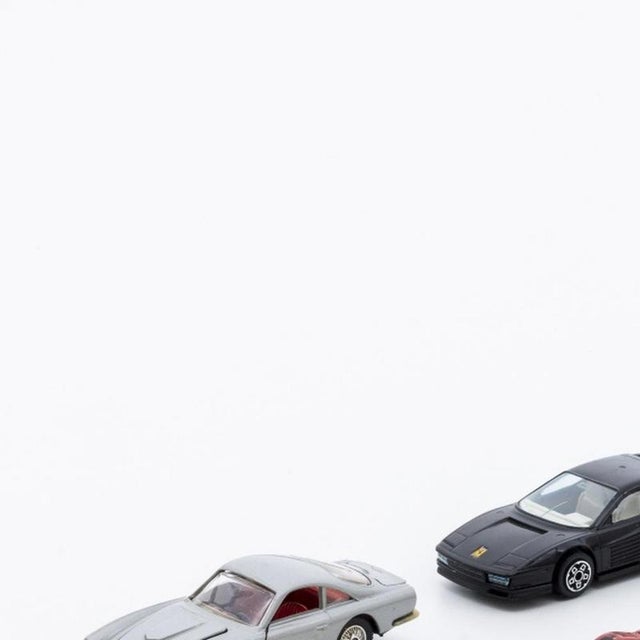 Toys - six miniature ferrari cars. European cars from the 20th century, made of metal and other materials, comprising:...