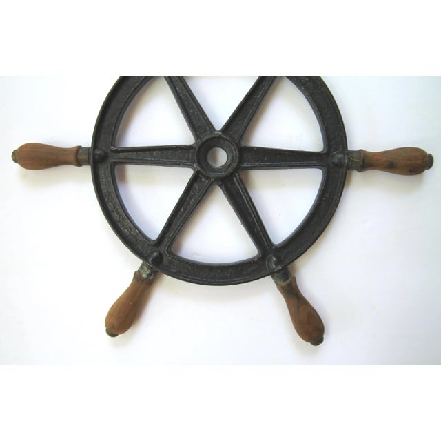 Circa 1940s Boat Steering Wheel For Sale - Image 4 of 7