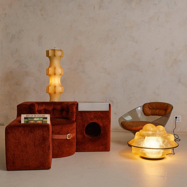 This rare 'Teorema' corner bench by Italian designer Guido Faleschini emanates 1970s radical design. Originally created...