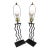 Pair Post Modern Squiggly Lamps Iron 1980's Wave For Sale