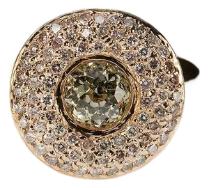 Late 20th Century 14k Rose gold ring set with one rose cut diamond, Size 7.25