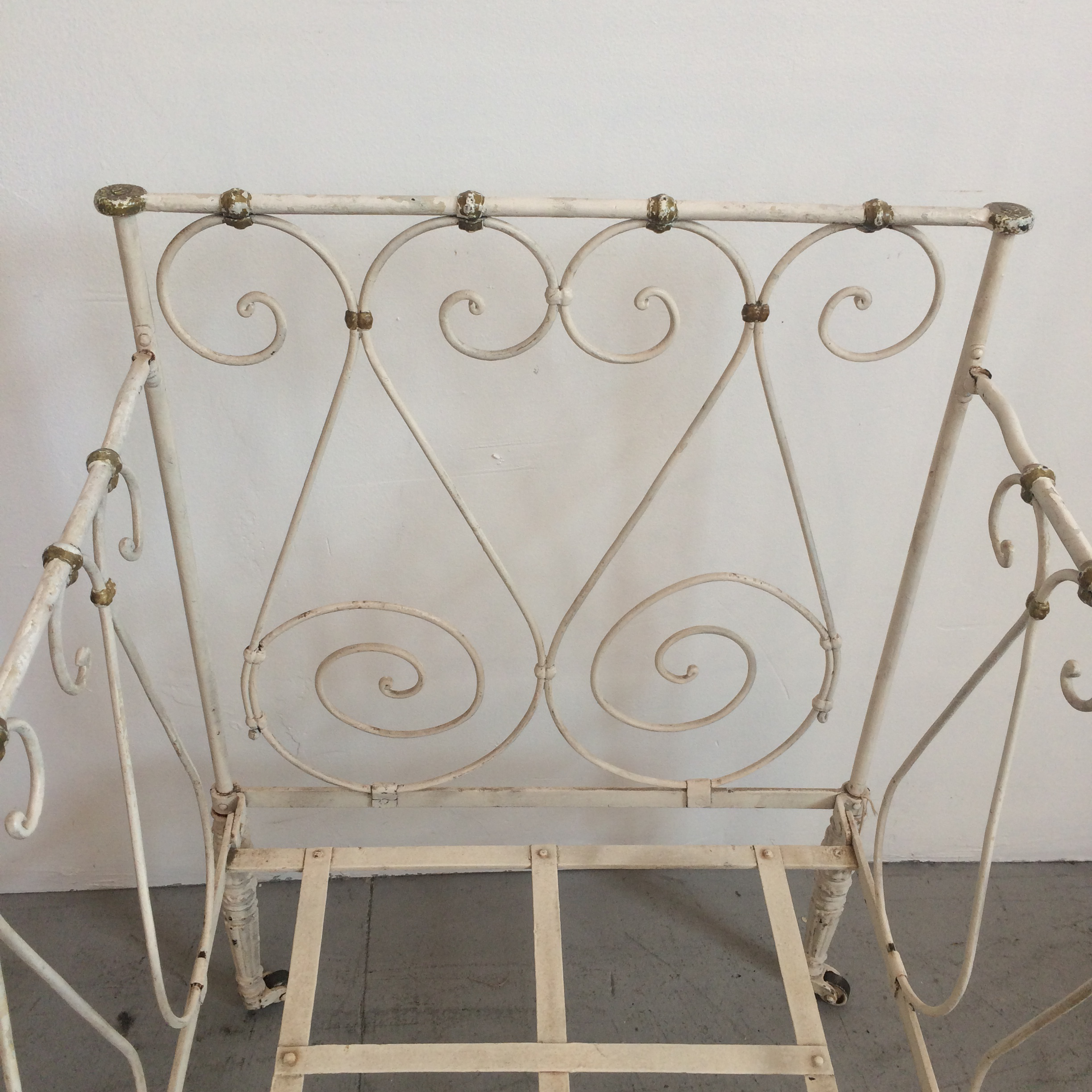 antique iron crib