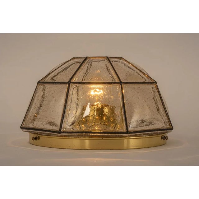 Iron and Clear Glass Flush Mount by Limburg, Germany, 1960s For Sale - Image 10 of 13