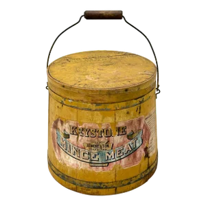 Outstanding Antique American Country Store Mince Meat "Firkin" - Wooden Bucket Circa Late 19th Century