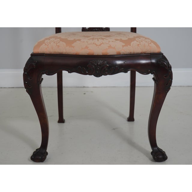 Wood Set of 4 Antique Chippendale Style Mahogany Dining Chairs For Sale - Image 7 of 18